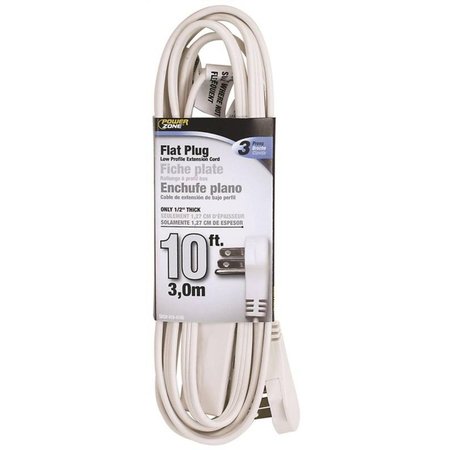 POWERZONE Cord Exten Flat Plug 10Ft Wht OR930610